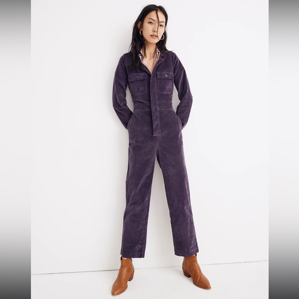 Purple Velveteen Madewell Jumpsuit